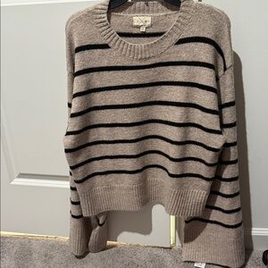 Striped Tan and Black Sweater